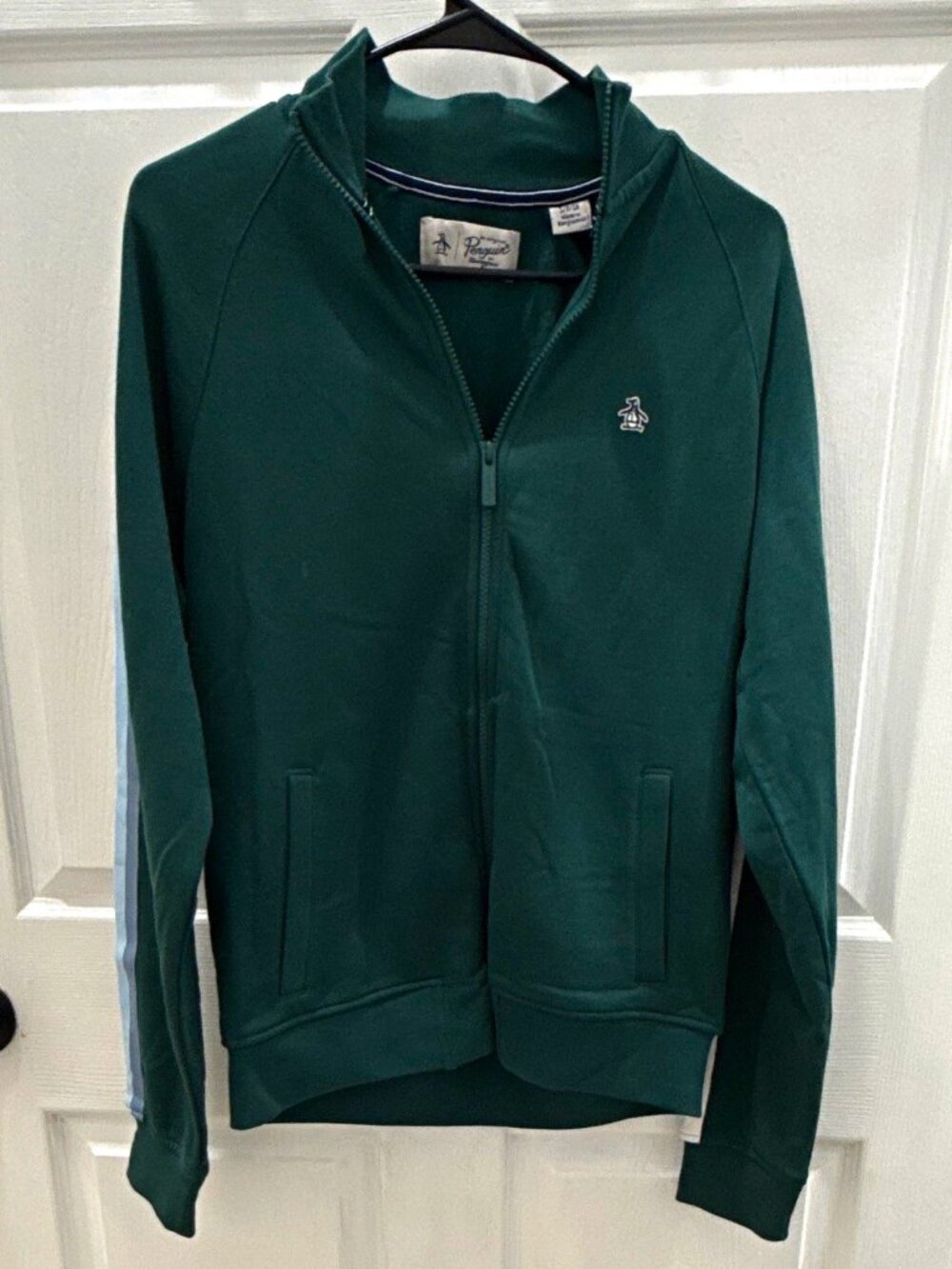 Original Penguin Men's Full Zip Mock Neck Sweatshirt Green Size S